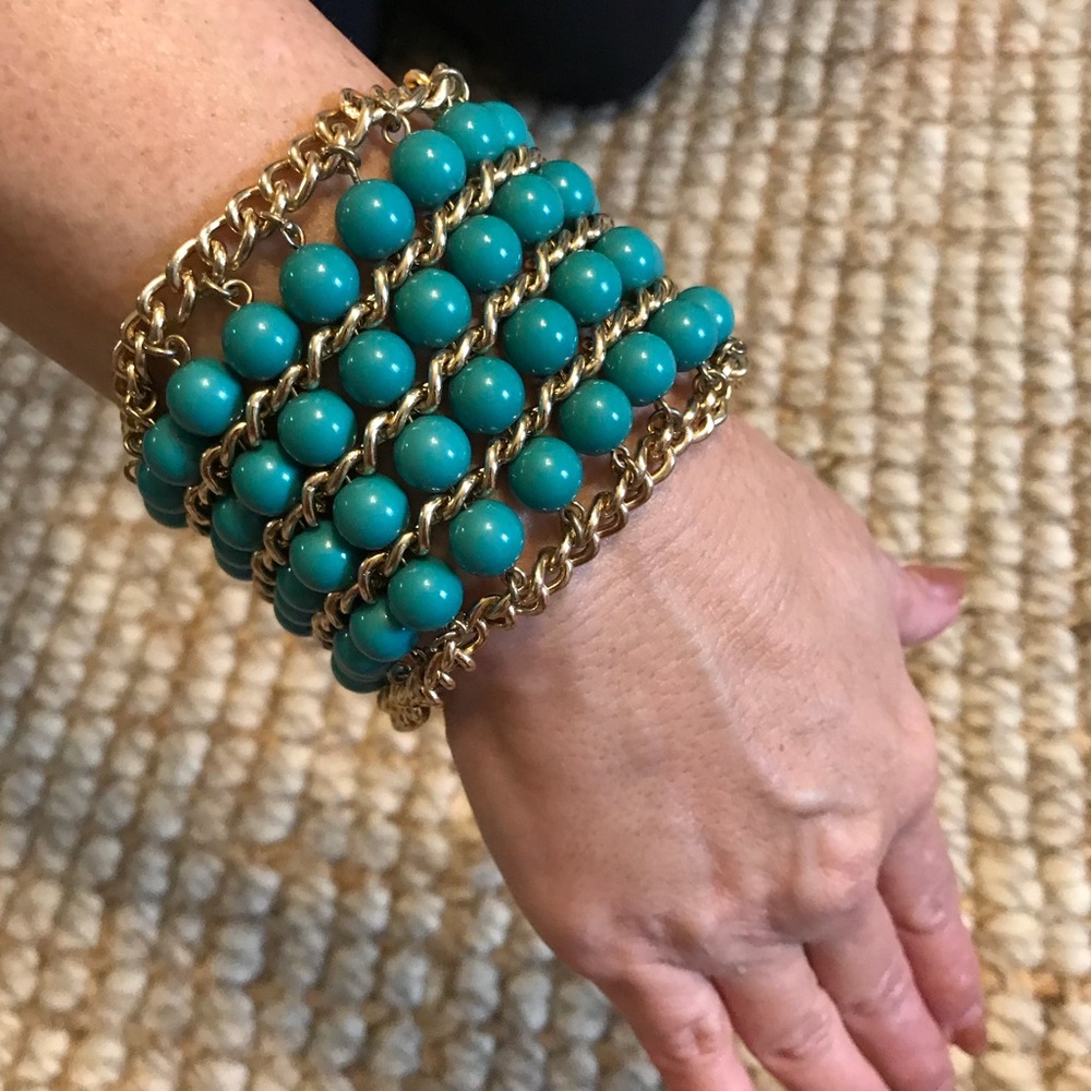 Turquoise & Gold Statement Bracelet